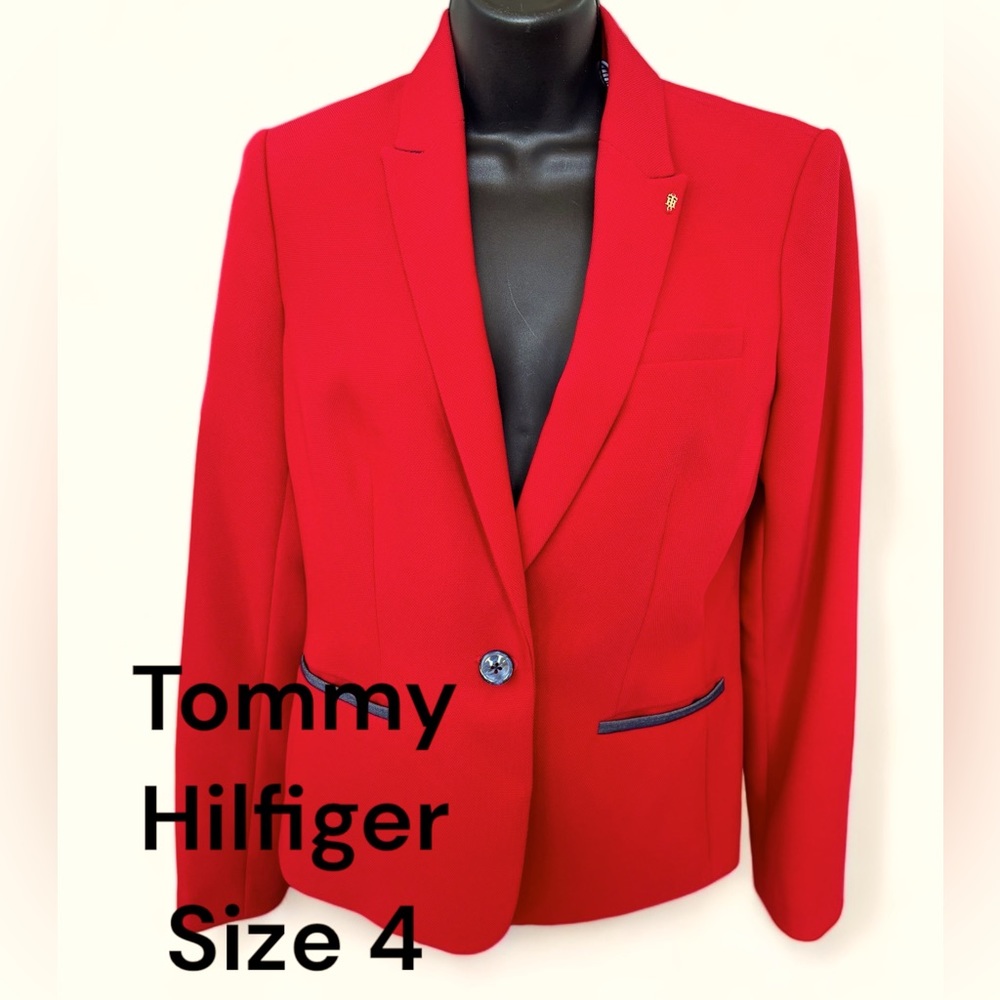 Tommy Hilfiger Women's Red Blazer